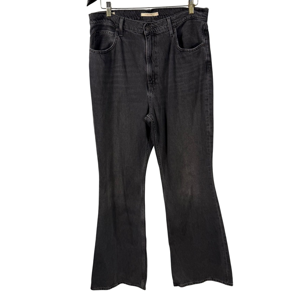 Levi's Premium 70s High Flare Jeans Womens 32 Black High Rise Wide Leg 33 Inseam